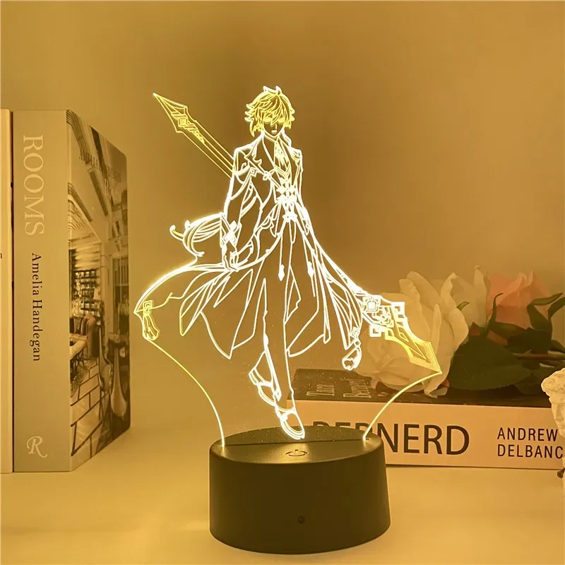 

Genshin Impact Anime Figure 3D Table Lamp Night Light Xiao Yae Miko Acrylic Stand Model Kids Room Decoration Gift