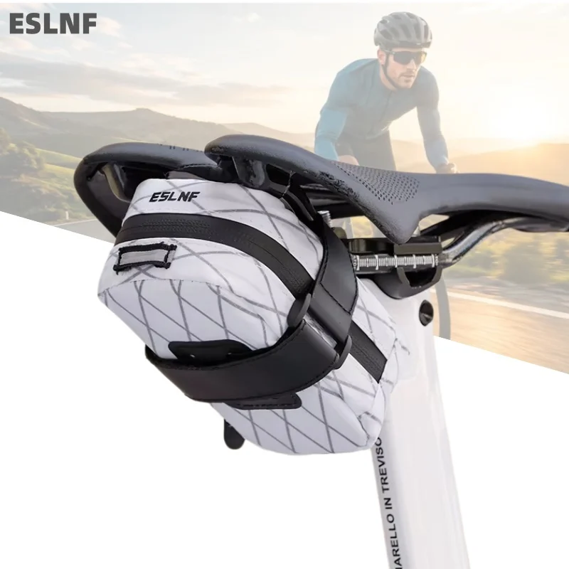 ESLNF Waterproof Reflective Bicycle Tail Bag Quick Release Bicycle Riding Bag Bicycle Saddle Bag Bicycle Accessories