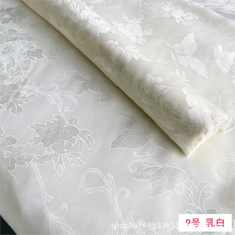 Full-hole hollowed-out silk jacquard fabric skin-friendly for Hanfu and cheongsam