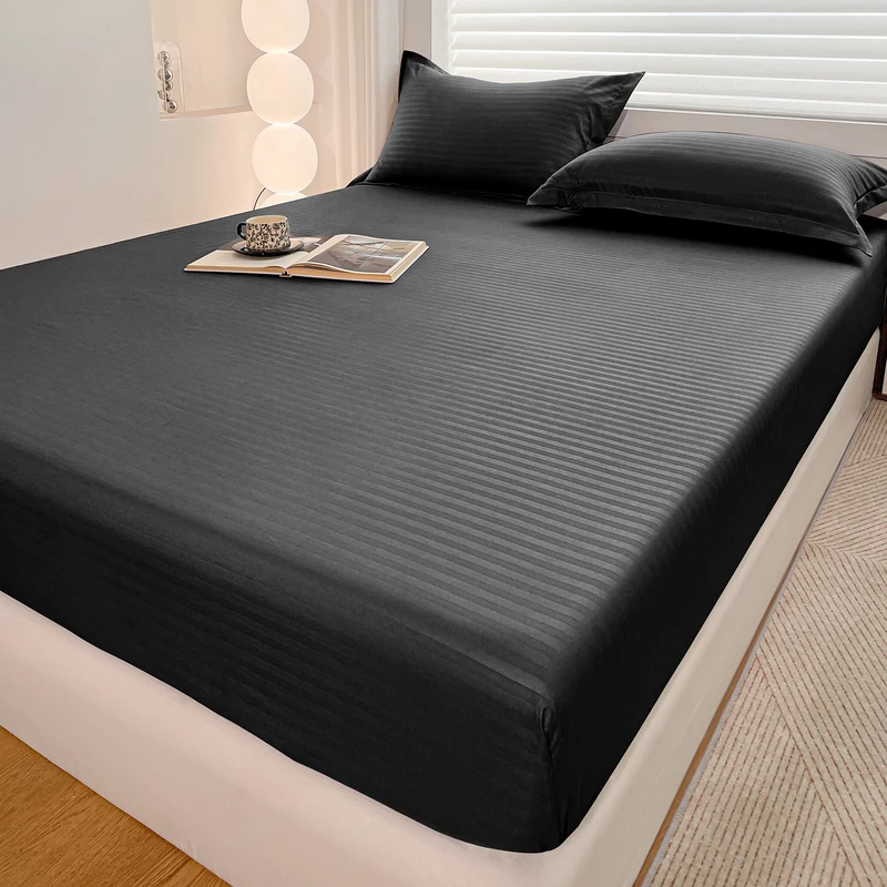 Sábana Ajustable NUEVA de Color Sólido con Relieve y Banda Elástica, Sábana Individual, Doble, King Size, Cubre Colchón Suave al Tacto