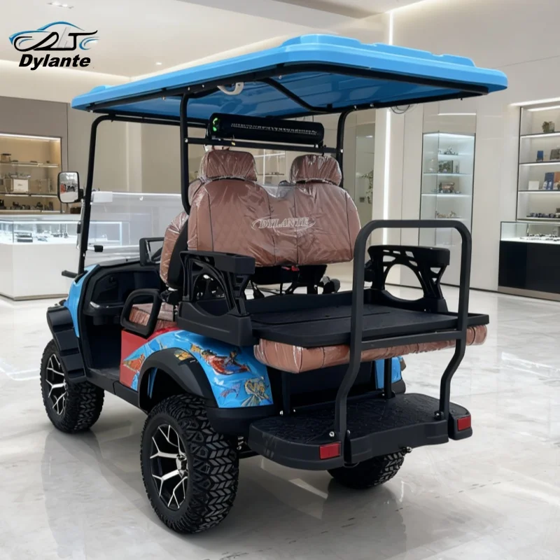 مبيعات المصنع مباشرة 4-مقعد عربة جولف كهربائية دورات الغولف 60 فولت محرك تيار متردد 120 كيلومتر نادي طويل المدى مركبة متعددة الأغراض