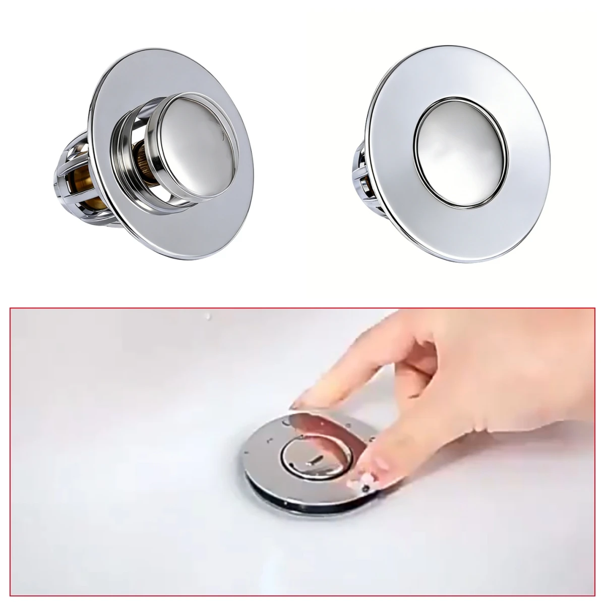 Pop-up Bathroom Sink Stopper Household Press Type Bouncing Core Anti Odor Basin Leak Plug Copper Core Drain Basin Accessories