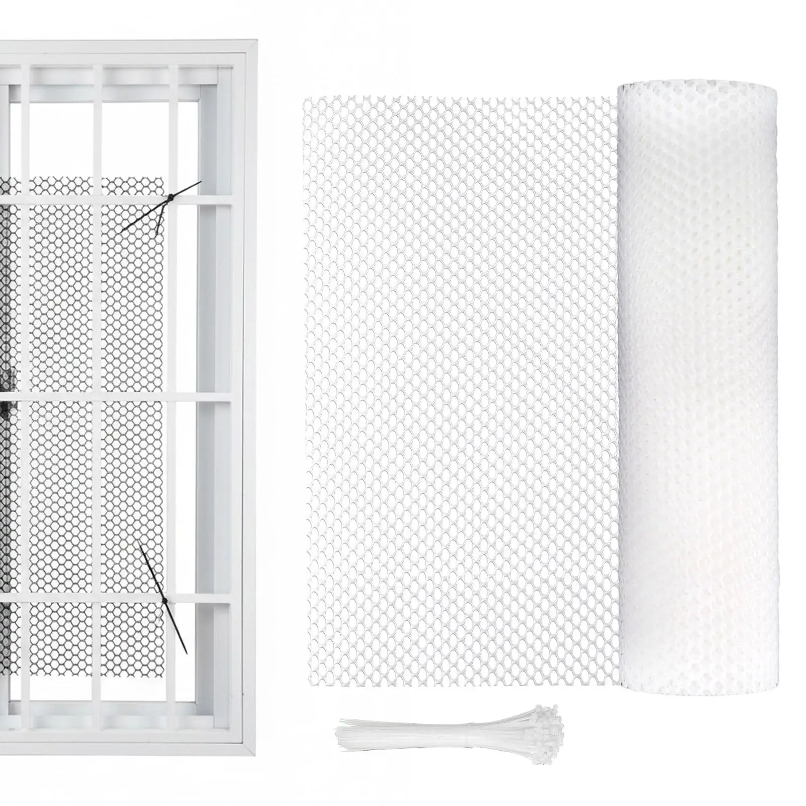 Chicken Wire Mesh Fence Garden Plant Protection Net 15.7 Inch X 10 Ft Mesh Netting Garden Fence With 50 Zip Ties For Dog Cat