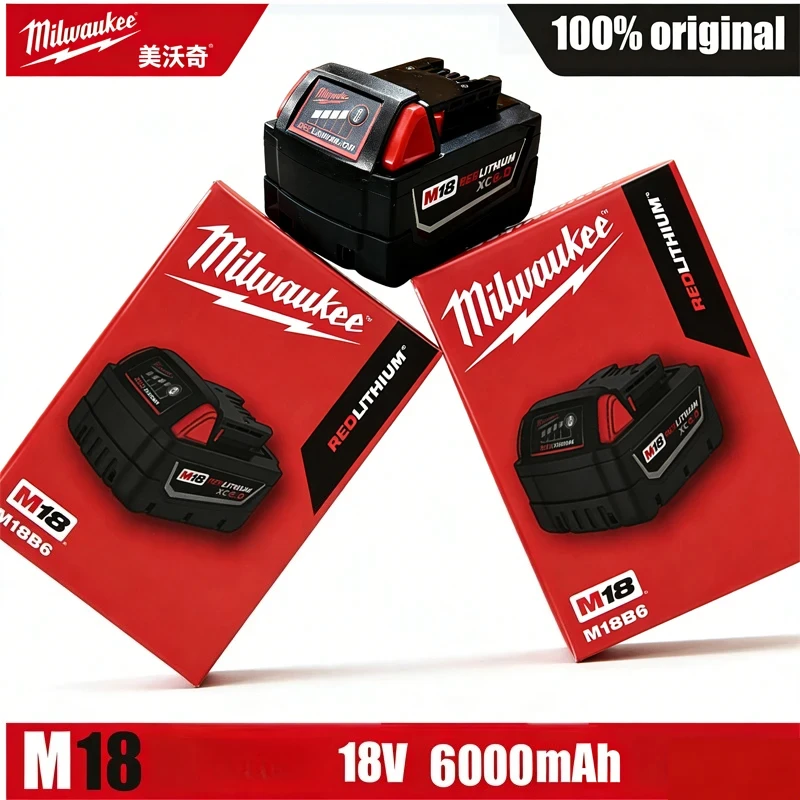 

Original 6000mAh Milwaukee M12B6 18V 6.0Ah REDLITHIUM™ Battery – Built for Cold, Durable & Long-Lasting Power on Jobsites