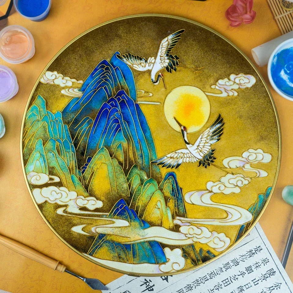 Cloisonne silk enamel painting DIY gold silk beginner intangible cultural heritage handmade material package full set of