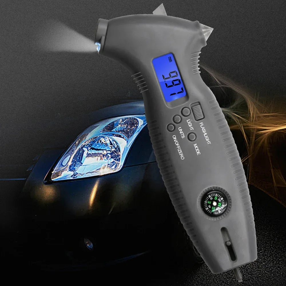 

8 in1 Black Digital Car Tire Tyre Air Pressure Gauge Meter LCD Display Barometers Tester For Car Truck Motorcycle Bike Tire