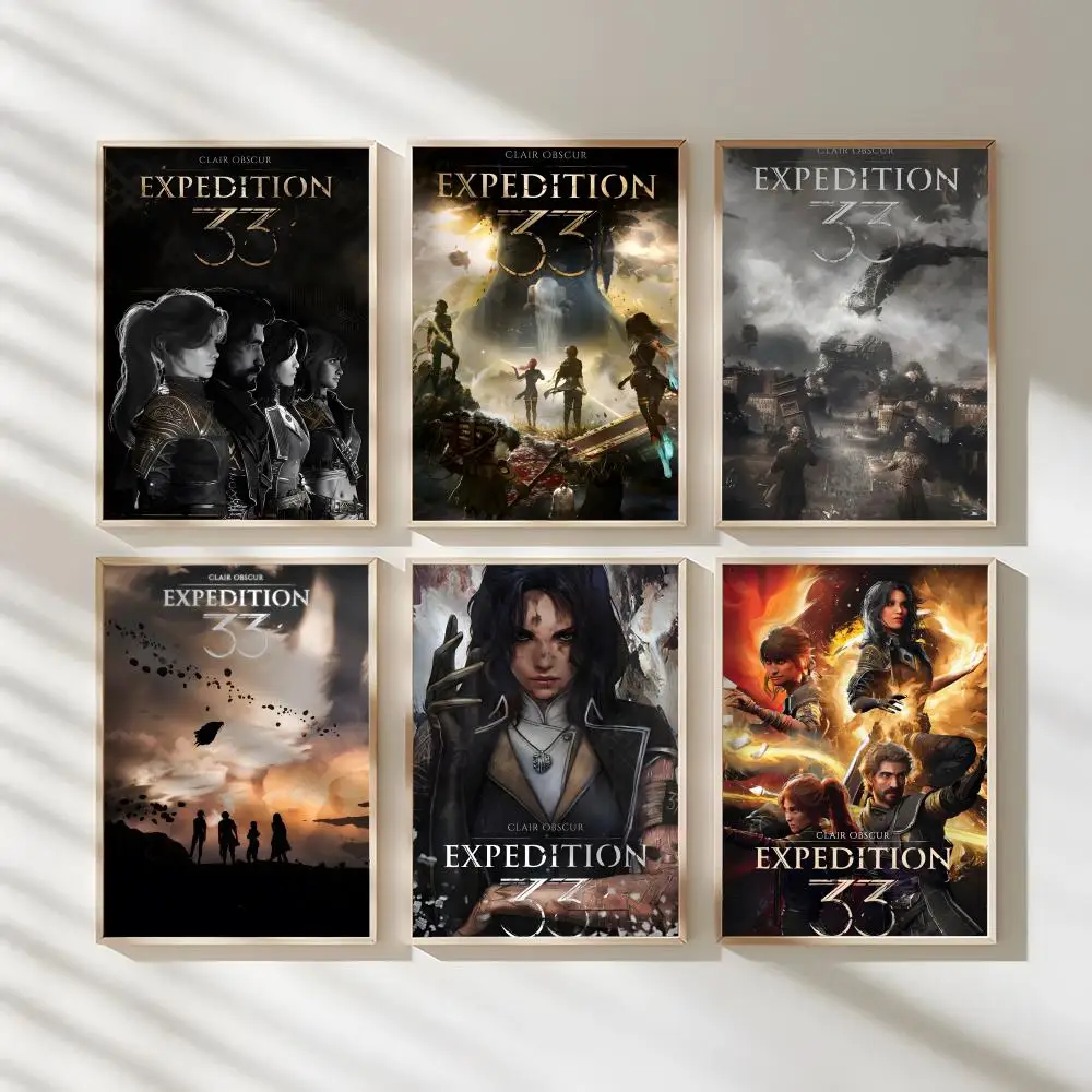 Game C-Clair Obscur Expedition 33 Poster Waterproof Canvas Art Wrinkle Free Wall Hanging For Home Living Room Bedroom Decor