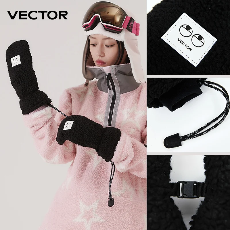 VECTOR Men's Women's Winter Ski Snowboard Waterproof and Warm Thick Snow Polar Fleece Gloves Snow Sports Gloves Snow Gloves