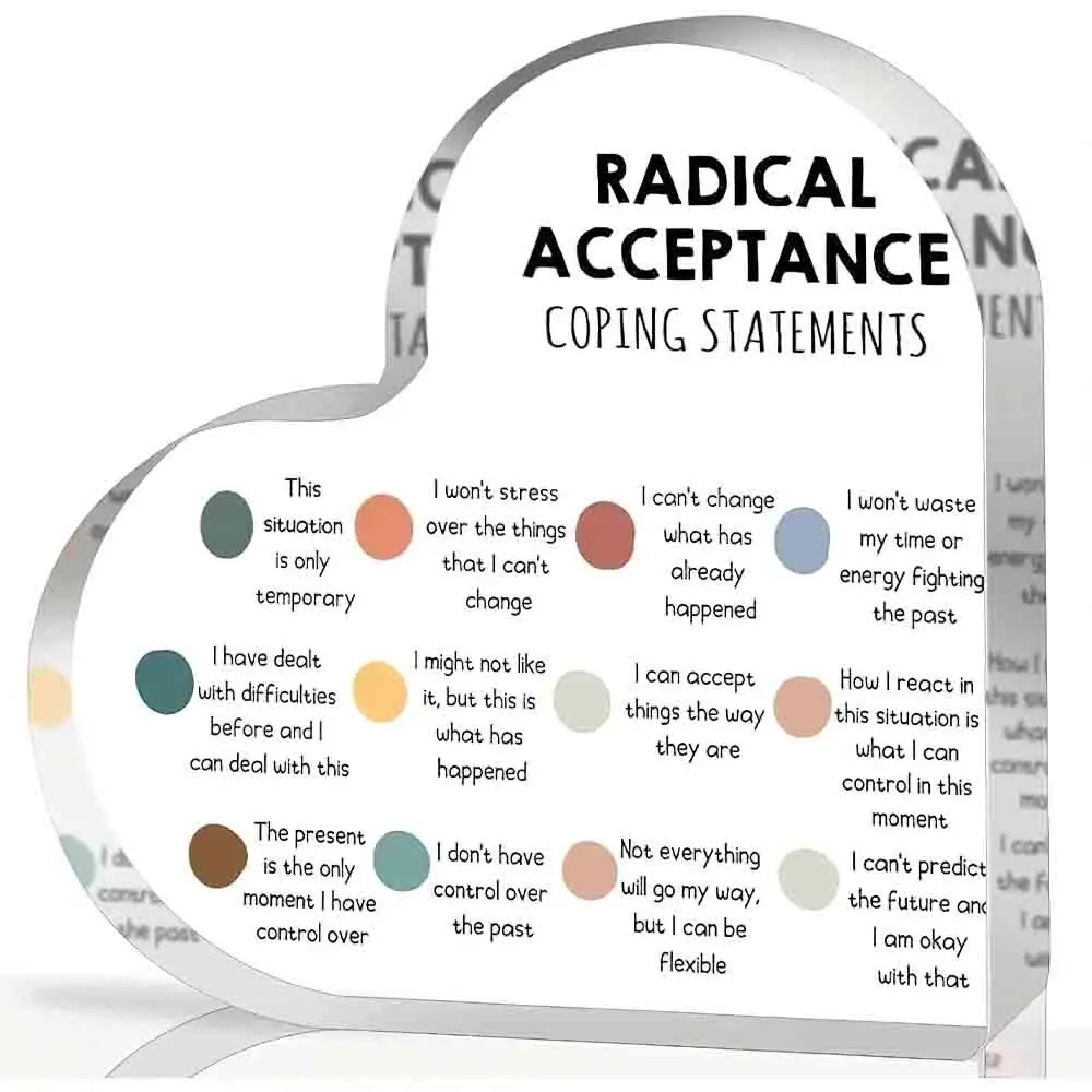 Radical acceptance coping statements, Counselor office decor, therapy office decor,therapy office art, counselling tool