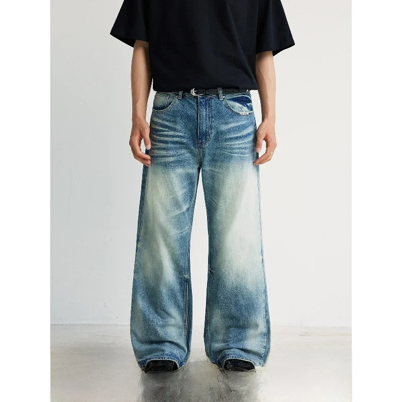 

Джинсы Waed Blue: Свободные повседневные брюки Cleanfit с прямыми штанинами, средней посадкой и шнурком, для мужчин и женщин, комфортные, летние