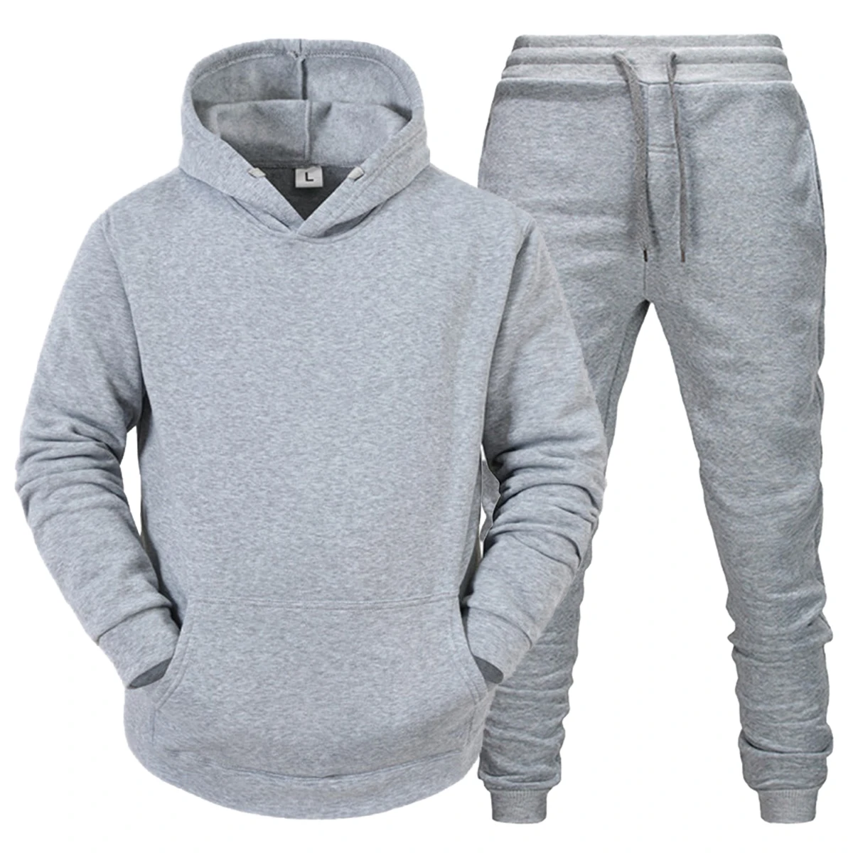 Tracksuit Set 2Pcs Sportswear Solid Color Men\'s Hooded Sweatshirt+pants Pullover Hooded Sweatshirt Sportswear Set Casual Suits