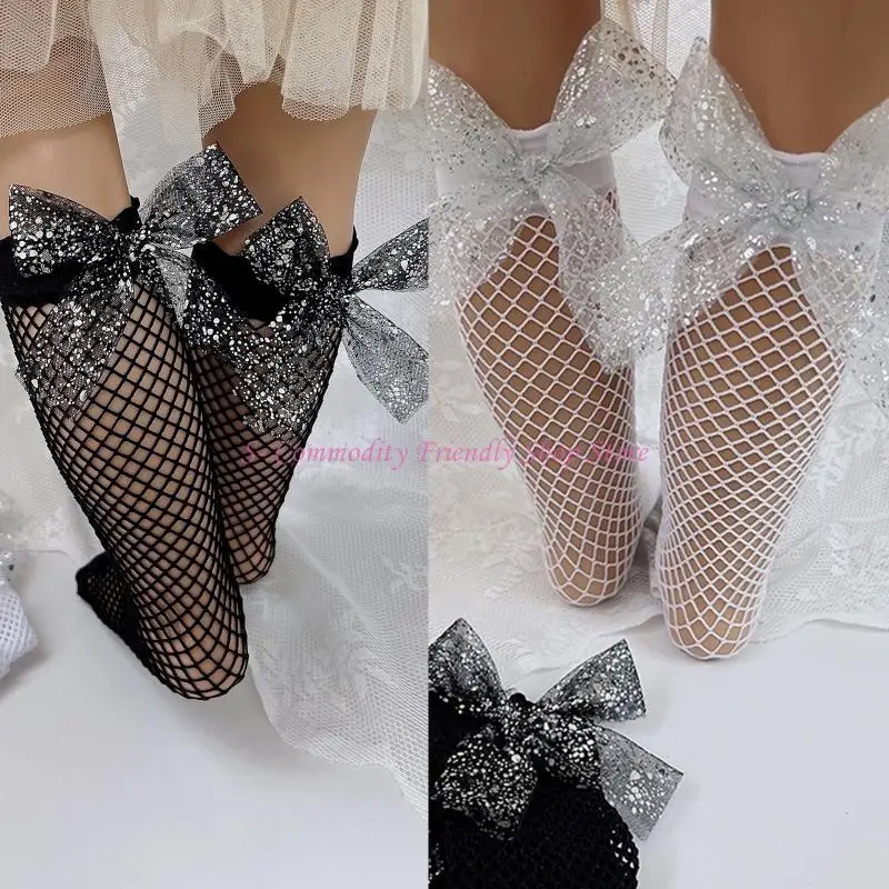 85AE طفل الفتيات جوارب طويلة إلى الركب جوارب شبكية جوارب شبكية للأطفال 1-5 سنوات