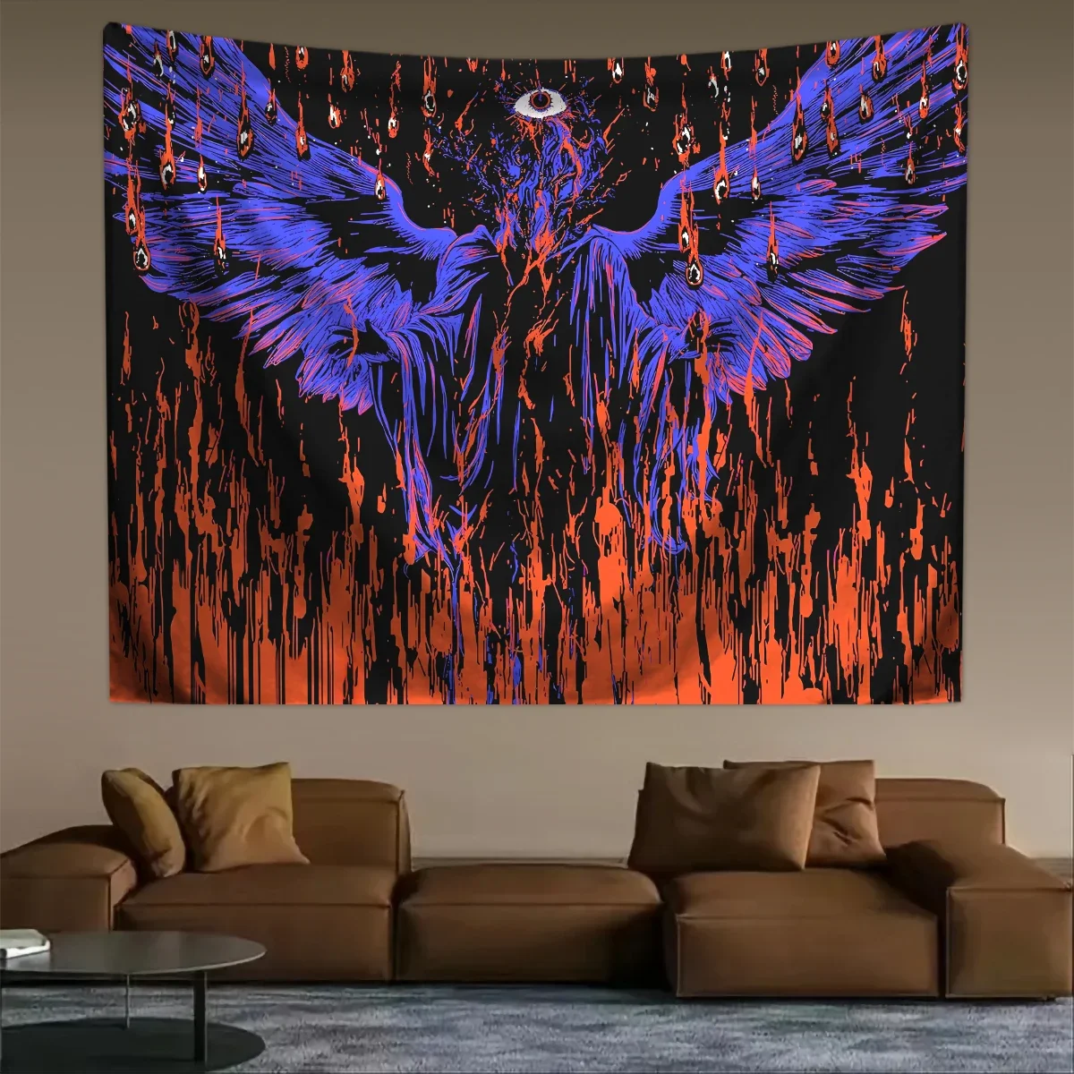 1pc Gothic fantasy tapestry, blood mysterious eye tapestry, demon wing wing wall tapestry, psychedelic ghost tapestry