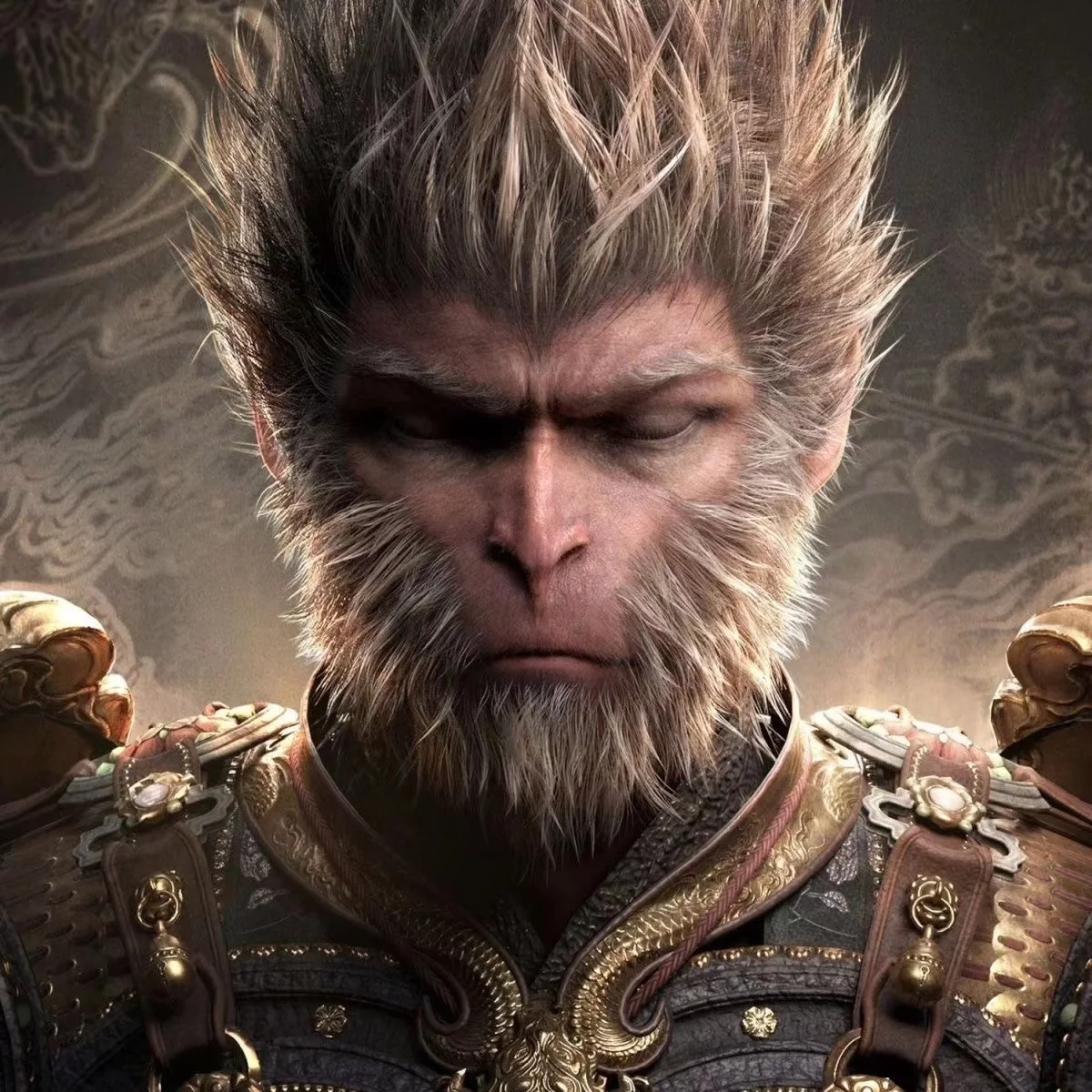 Black Myth: Wukong Black Wukong Cos Wig Wig + Beard Two-piece set Monkey King