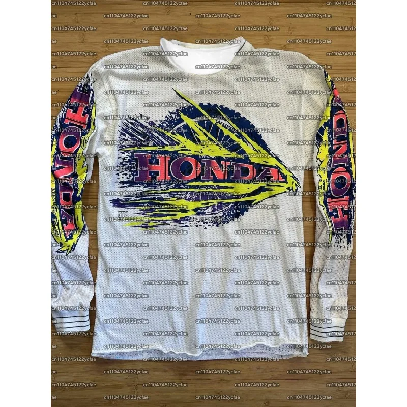 

2025Honda Motorcycle Jersey Vintage Racing Team Shirt Biker Riding Gear Sportswear Casual Streetwear Official Factory Racing Top