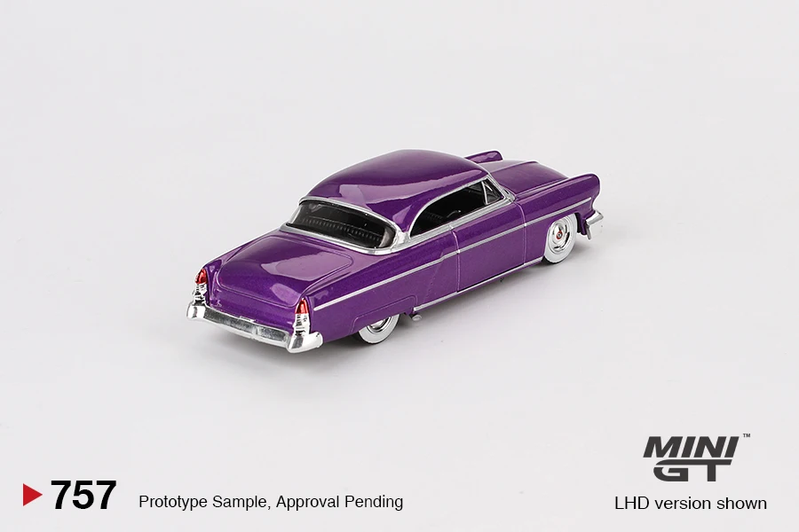 MINIGT 1/64 Lincoln Capri Hot Rod 1954 Purple Metallic MGT00757-CH  Metal Alloy Diecast Car Model Boys Toy Gift Decorations