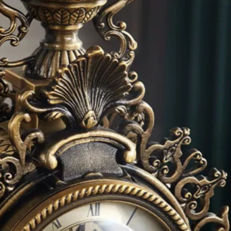 European American Table Clocks Creative Luxury Table Clocks Living Room Retro Decorative Clock Home Decoration Accessories