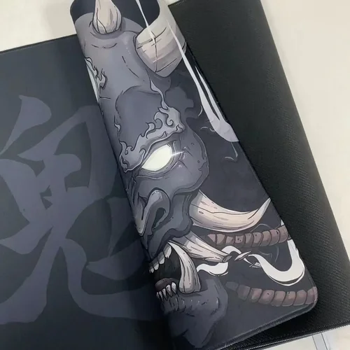 Imagen 2 del producto Alfombrilla de ratón Oni negra de Anime japonés, alfombrilla de escritorio para Mini PC, alfombrilla de goma antideslizante para ordenador portátil, accesorios de juegos de oficina para jugadores