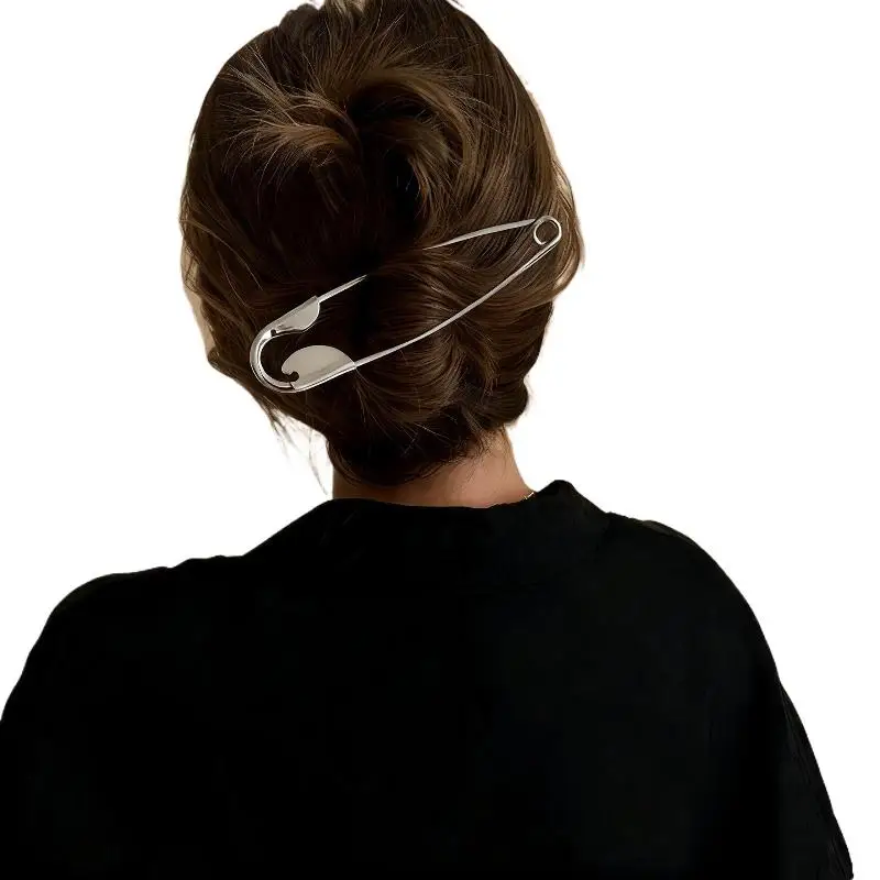 Kreative Sicherheitsnadel-Haarspange, große Sicherheitsnadel, Metall-Haarklammern, Haarspangen für Frauen und Mädchen, modische Haar-Accessoires, Kopfbedeckung – Detail 9