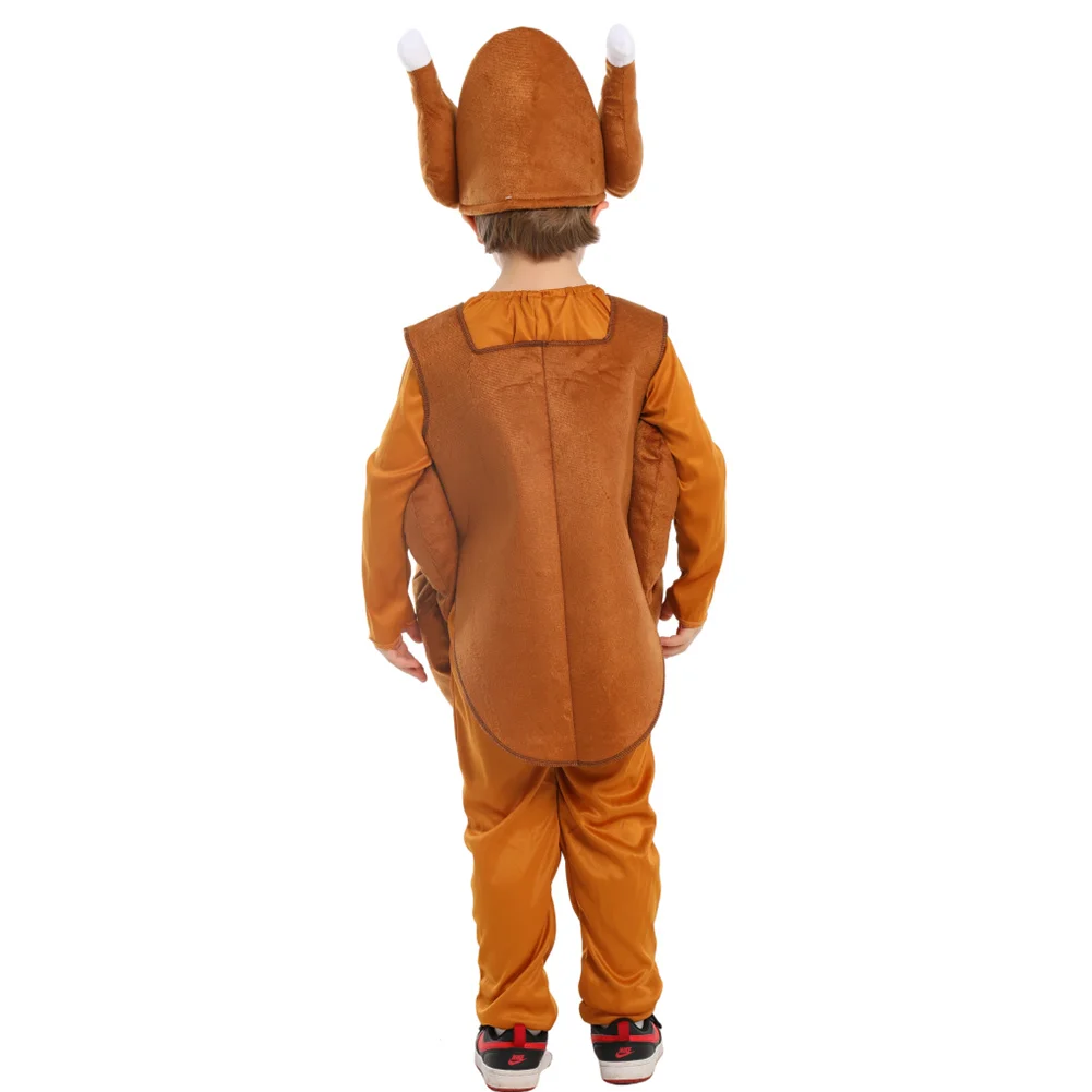 Thanksgiving Cosplay Kids Children Cartoon Turkey Costume Outfits Halloween Carnival Animal Performance Jumpsuit Hat Party Suit