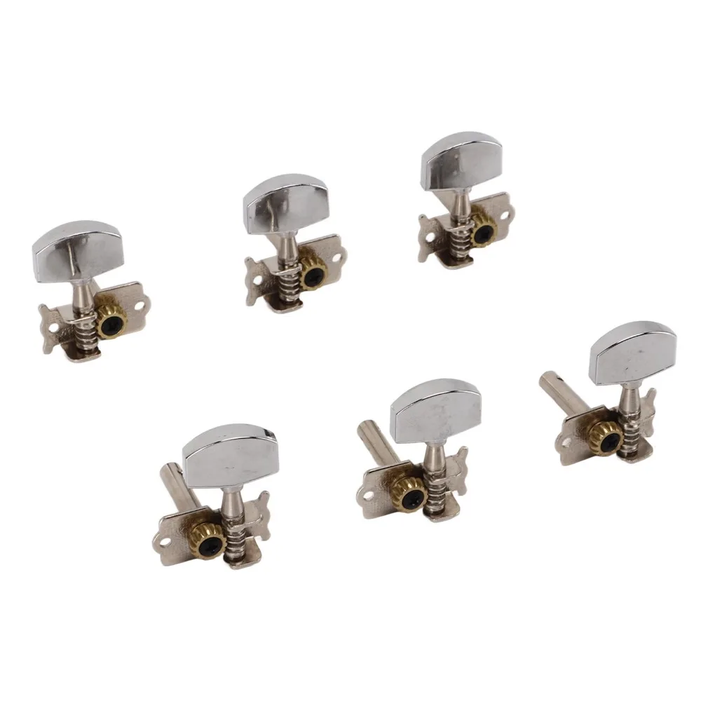 3L3R Configuration Guitar Tuning Pegs Silver Lightweight Guitar Tuner Pegs Kit Metal Folk Guitar Tuning Pegs For Guitarists