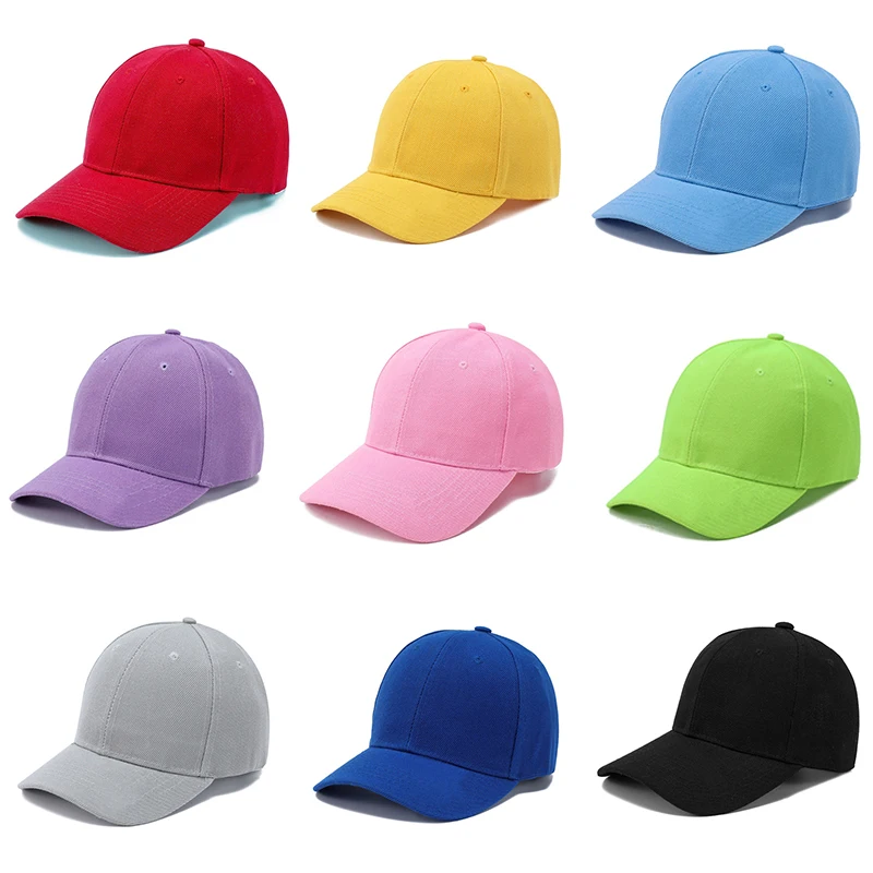 Children Solid Color Baseball Cap Spring Summer Kids Casual Snapback Caps For Boy Girl Baby Outdoor Visor Hats For 1-8 Years Old