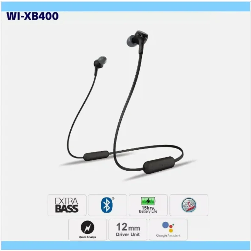 

WI-XB400 Беспроводные наушники-вкладыши с дополнительными басами и микрофоном для телефонных звонков Sony