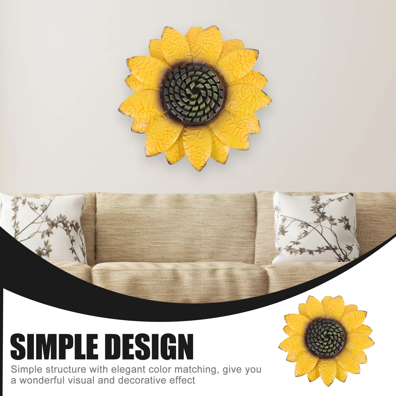 

Exquisite Metal Sunflower Wall Hanging Decor 3D Art Decoration For Living Room Bedroom Garden Party Accessories
