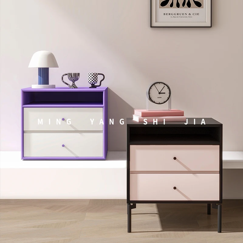 

Bedside table Modern simple Nordic ins style locker Simple children's suspended wall storage cabinet