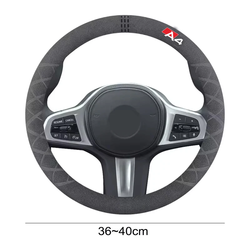 Customized Car Steering Wheel Cover Non-Slip Suede Leather Braid For Audi A3 (8V) A4 (B9) Avant A5 (F5) A1 (8X) Sportback Q2