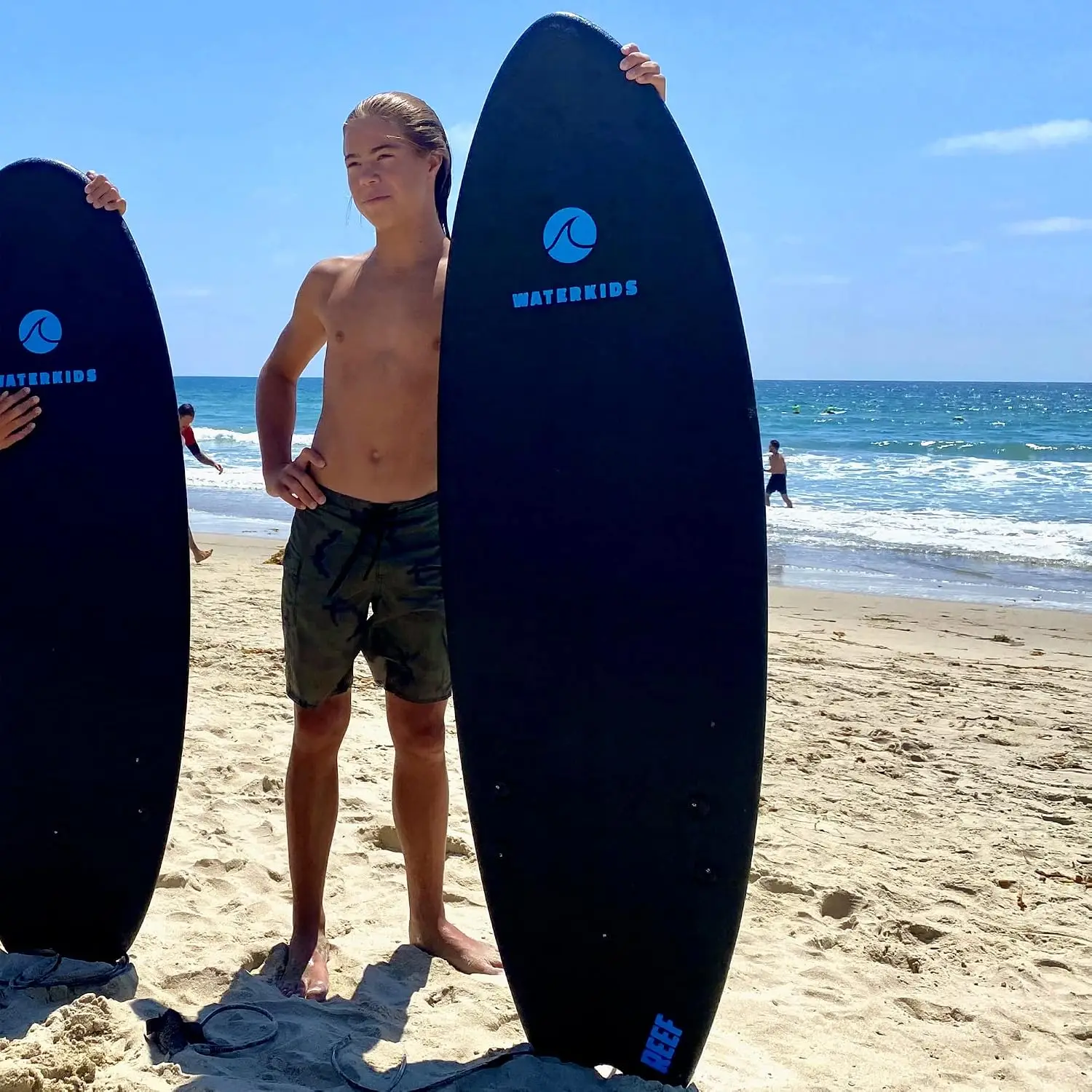 Kids Foam Surfboard with Leash, Soft Top Beginner Surfboard for Children, Easy to Learn Surfing & Catch Waves, Perfect for Learning How to Surf, Made for Kids