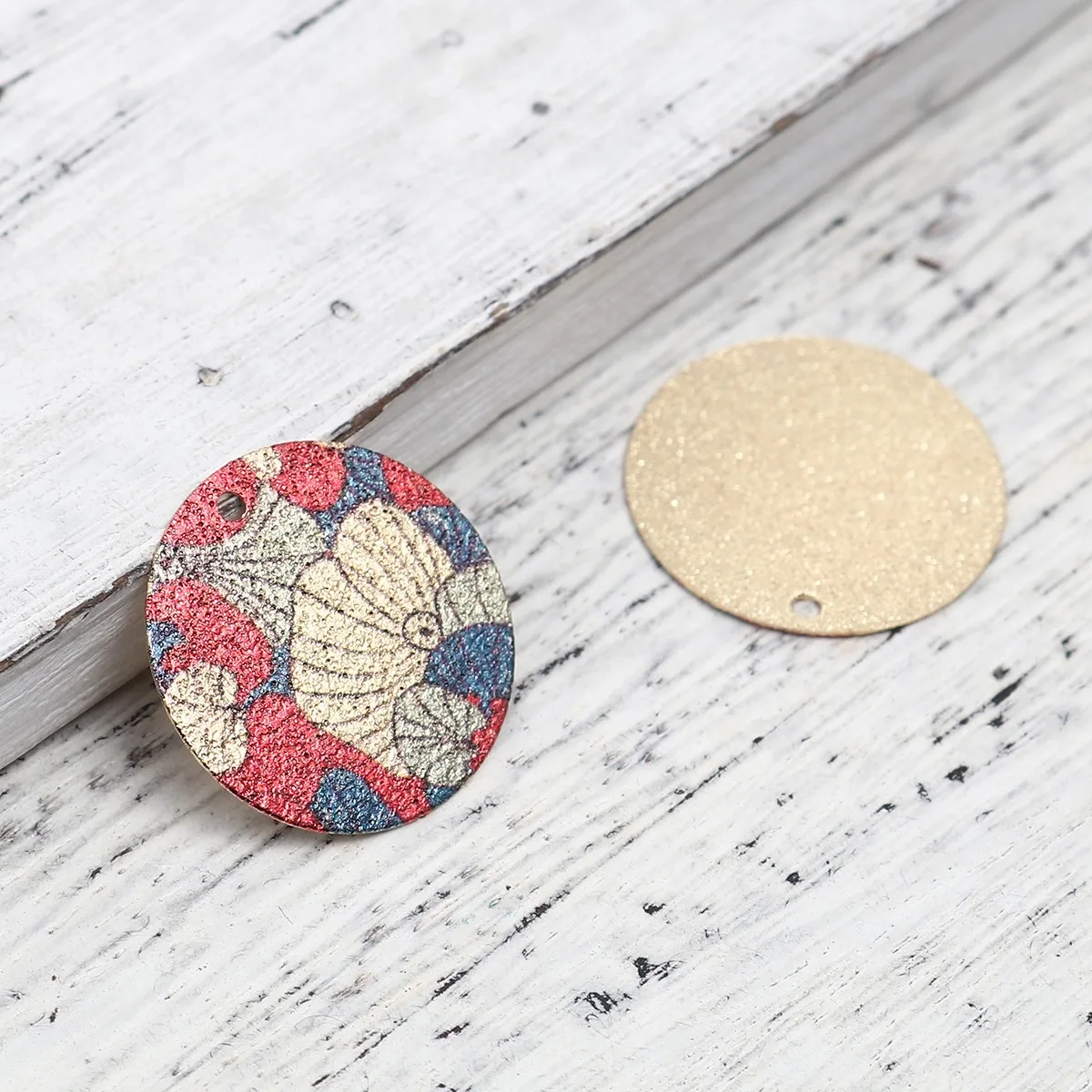 20mm Multicolor Copper Enamel Painting Charms Round Sparkledust Metal Pendants DIY Making Necklace Earrings Women Jewelry,10PCs