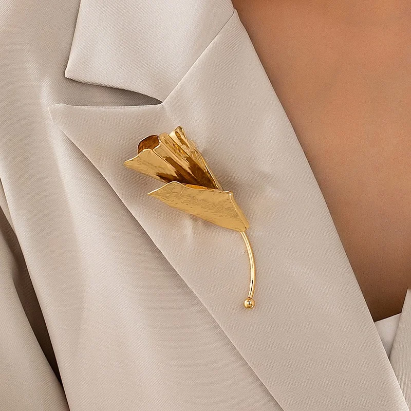 Three-Dimensional Wrinkled Texture Tulip Flower Brooch Women Girls Product Fashion Jewelry Hot Sale Party Gift 2026 New Style
