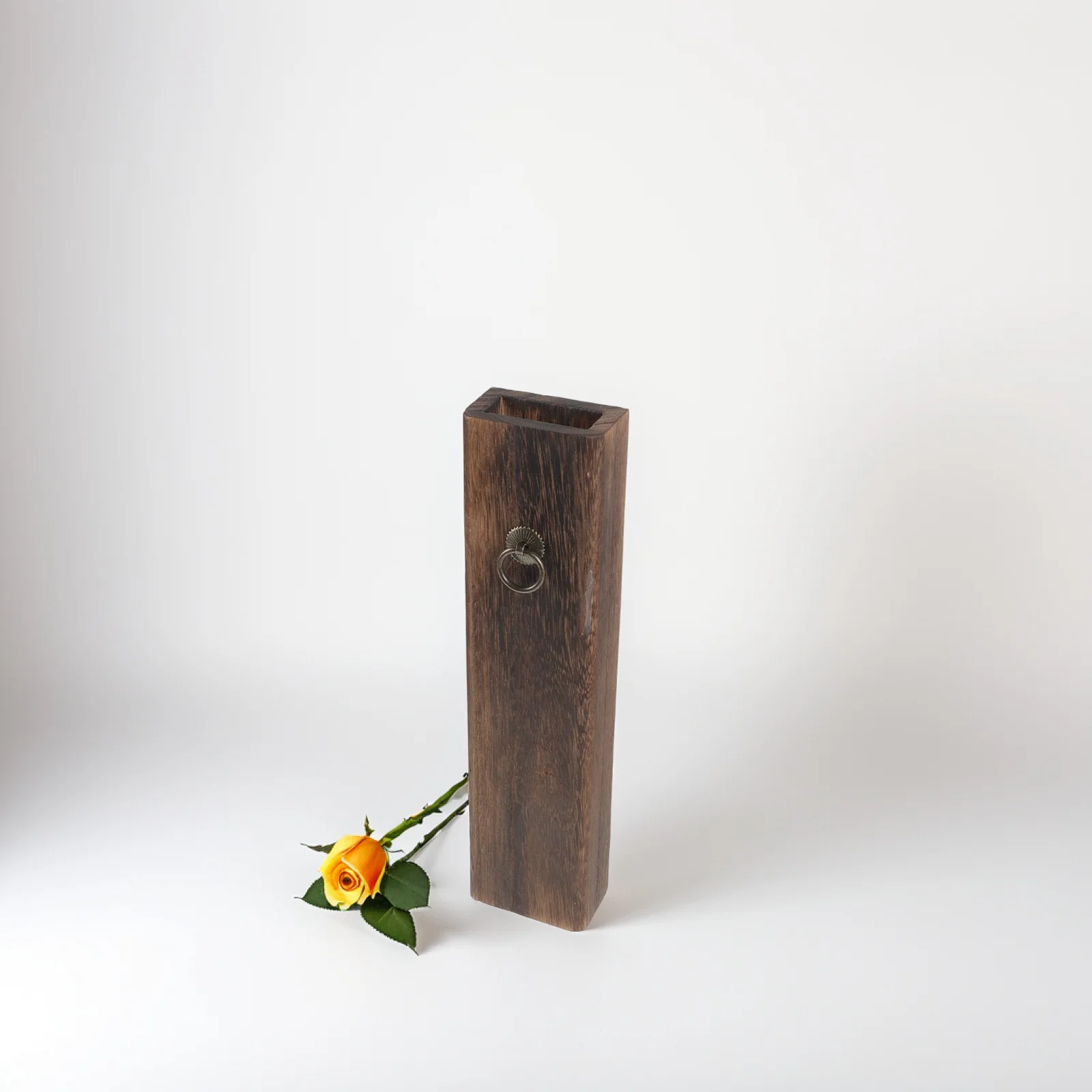 

1pcs Wood Vase Hanging Plant Wall Mount Wooden Planter Decorative Flower Vase For Home Office Wall Plant Holder