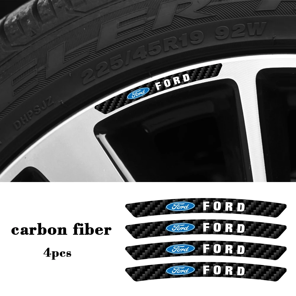 4PCS Car Wheel Rim Stickers Center Cover For Ford Mustang Focus 2 3 Mondeo Ecosport Fiesta Ranger Focus Fusion Mustang Kuga MK5