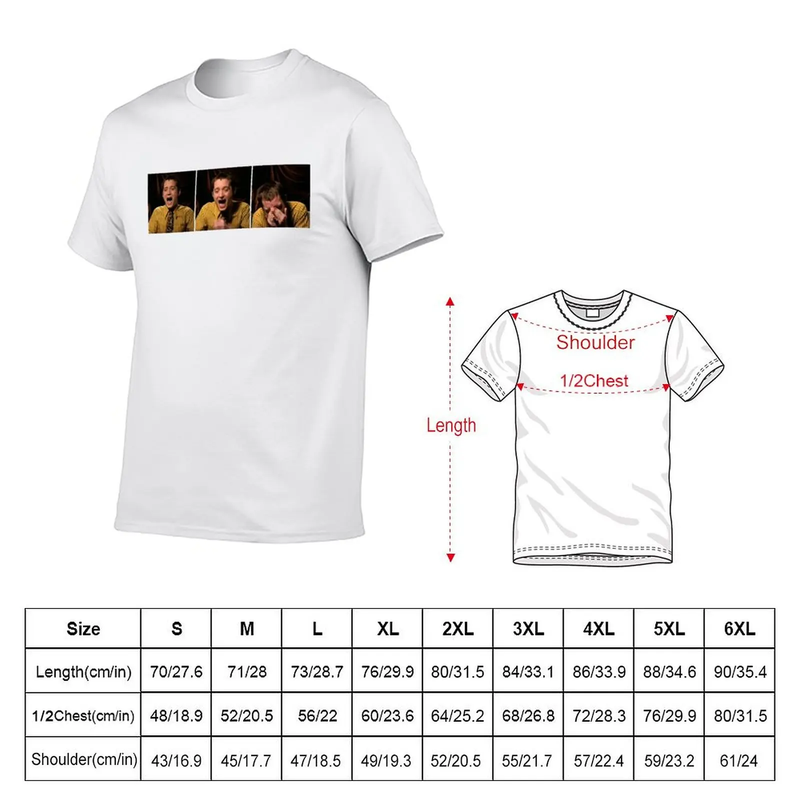 elijah wood laughing T-Shirt man t shirt summer t shirts for man slim fit T-Shirt
