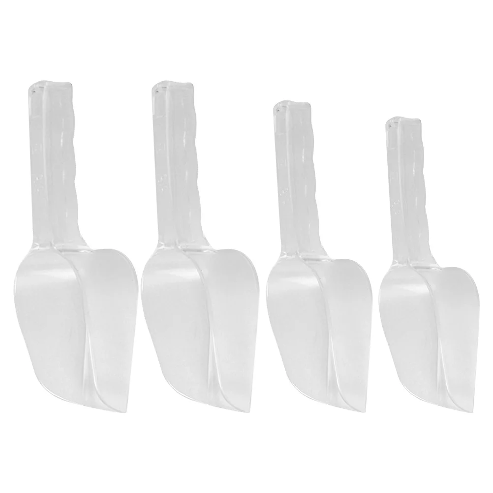 

4pcs Plastic Ice Scoop Multi Purpose Food Shovel Ergonomic Handle Kitchen Bar Tool For Tea Dried Fruit Coffee Beans Grains Flour