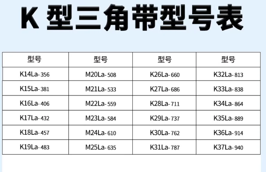 K type Vee-belt Machinery Drive Band drive Belt For Bench drill  K26-660 K27-686 K28-710 K29-737  K30-762 K31-787 K32-813mm