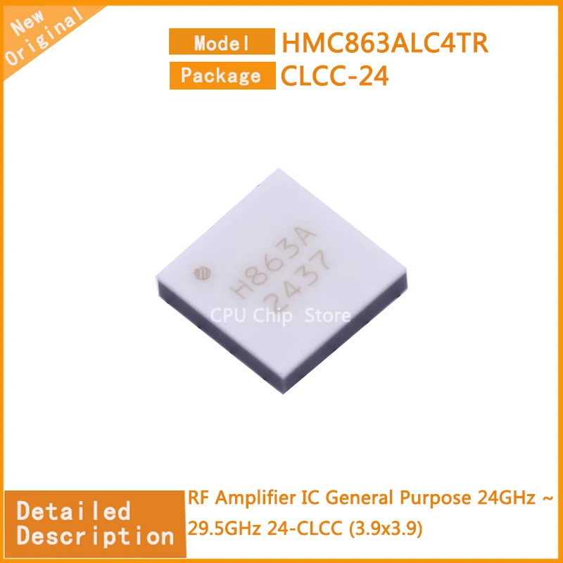 1~5Pcs  New Original   HMC863ALC4TR  HMC863 RF Amplifier IC General Purpose 24GHz ~ 29.5GHz 24-CLCC (3.9x3.9)