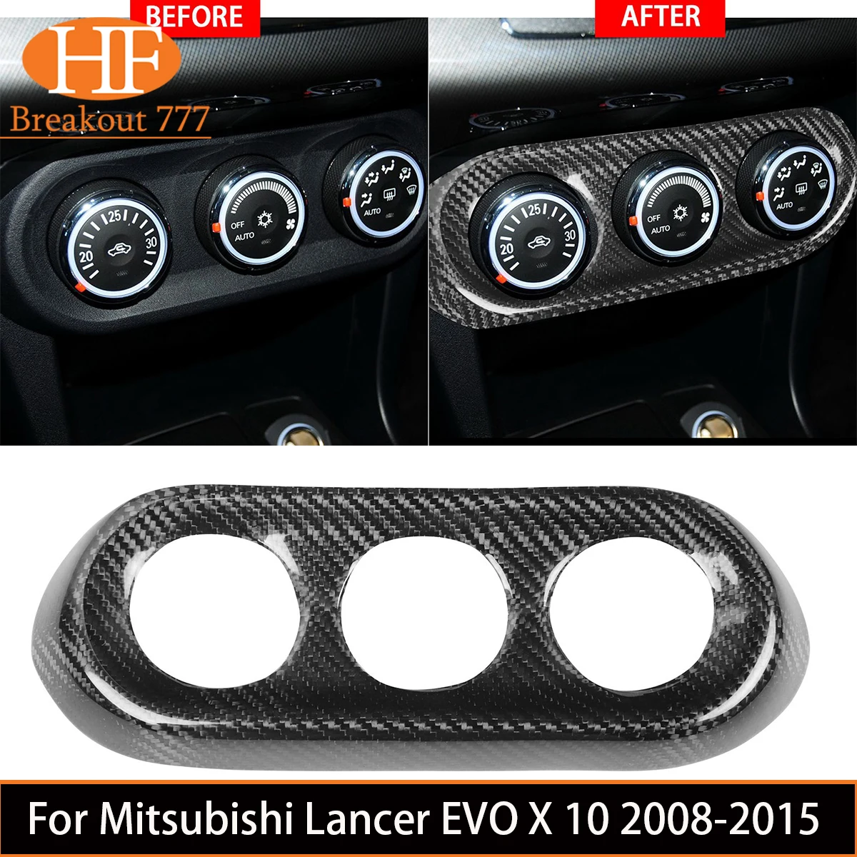 Carbon Fiber Center Console Dashboard AC Condition Switch Button Panel Cover Trim For Mitsubishi Lancer EVO X 10 2008-2015