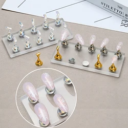 5/10pcs Aurora Transparent Magnetic Nail Holder Practice Display Stand UV Gel Polish Acrylic Crystal Showing Shelf Manicure Tool