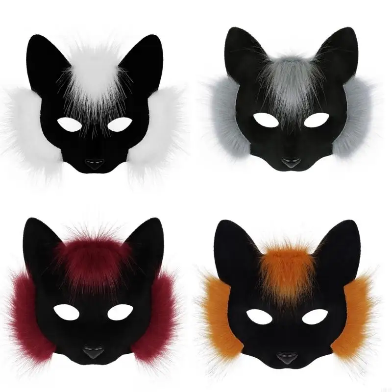 Stylish Foxes Face Cover Theater Performances Gear Flexible Plastic Hairpiece For Anime Convention Parties