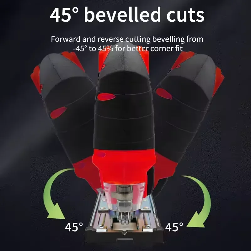 เลื่อยจิ๊กซอไร้สาย Milwaukee 3000RPM Brushless Curve Saw เครื่องมือไฟฟ้าแบบพกพาสำหรับงานไม้ ปรับได้ ใช้กับแบตเตอรี่ Milwaukee