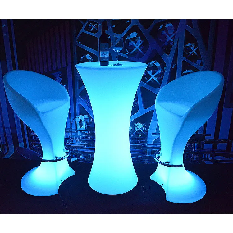 High Table Portable High Cocktail Tables Bar Furniture Light with  Led Up Cocktail Table Night Club Party Rental Equipment