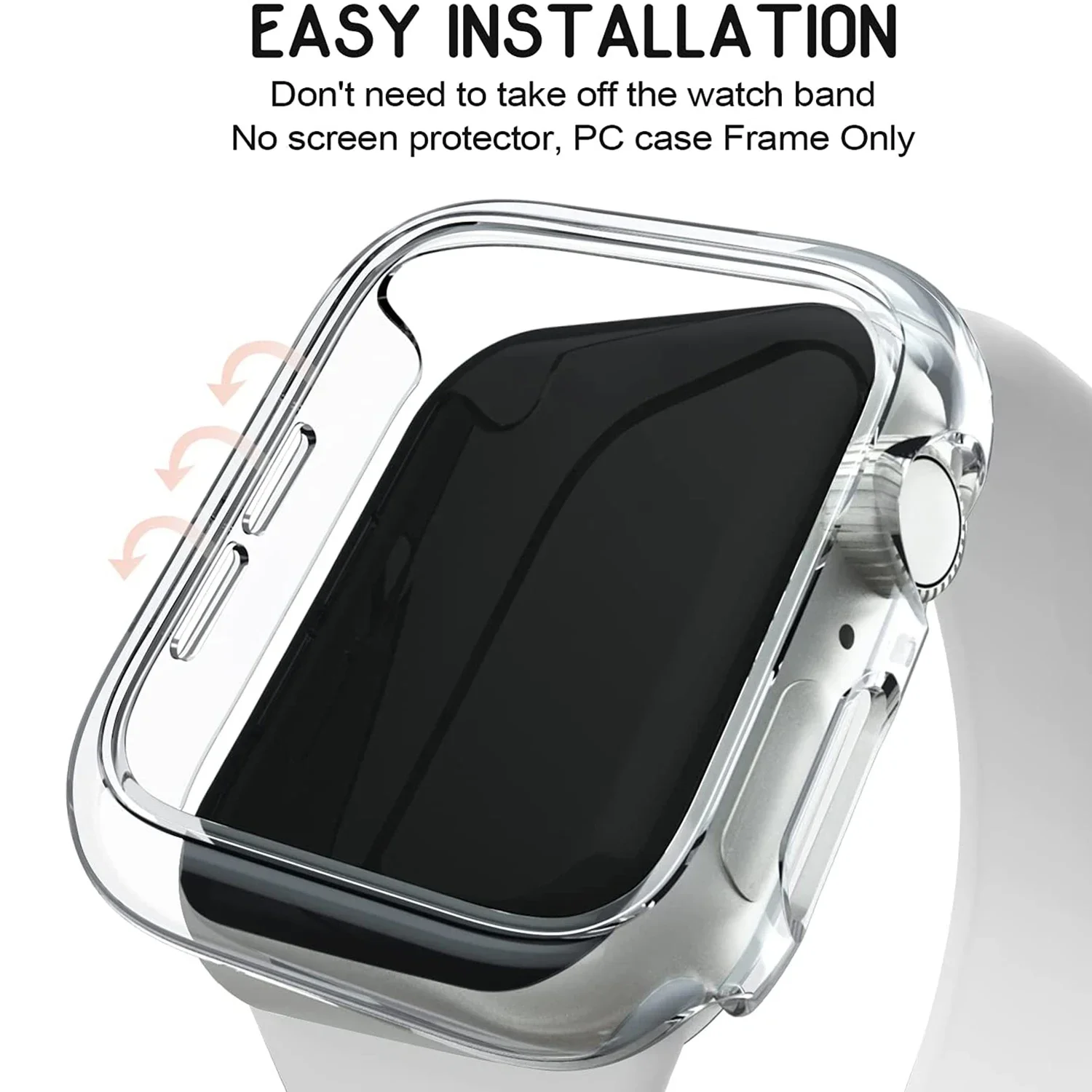 Plating Case for Apple Watch 45mm 41mm 40mm 44mm Protective Cover Hard PC Bumper fit iWatch Series SE 9 8 7 6 5 No Glass Case