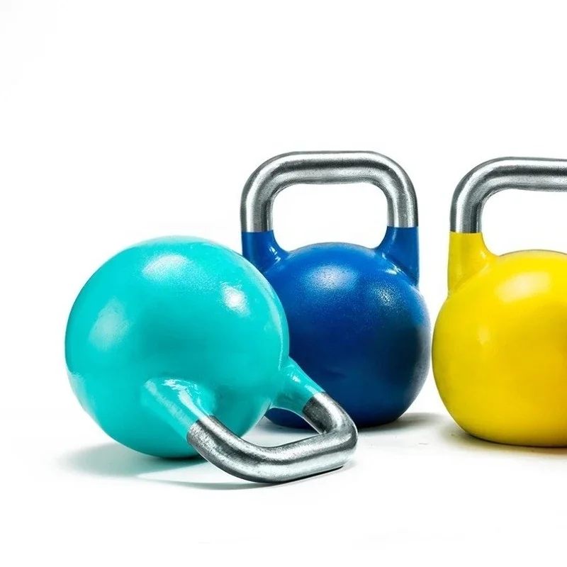 Classic Color Coded Kettlebell Cast Iron Gym Essential for Weight Lifting and Free Weight Fitness Training