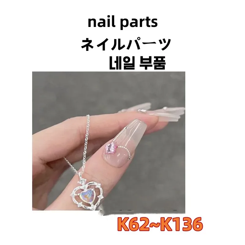 20pc/Pack K62-136 Zircon Brand Logo Nail Charms Gold Silver Nail Parts Metal Parts DYI Accessories