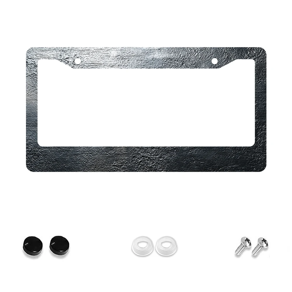 

1 шт. черная алюминиевая рамка номерного знака с 2 отверстиями и текстурой в деревенском стиле, 6x12 дюймов, включает комплект винтов, подарок для украшения автомобиля в стиле ретро,