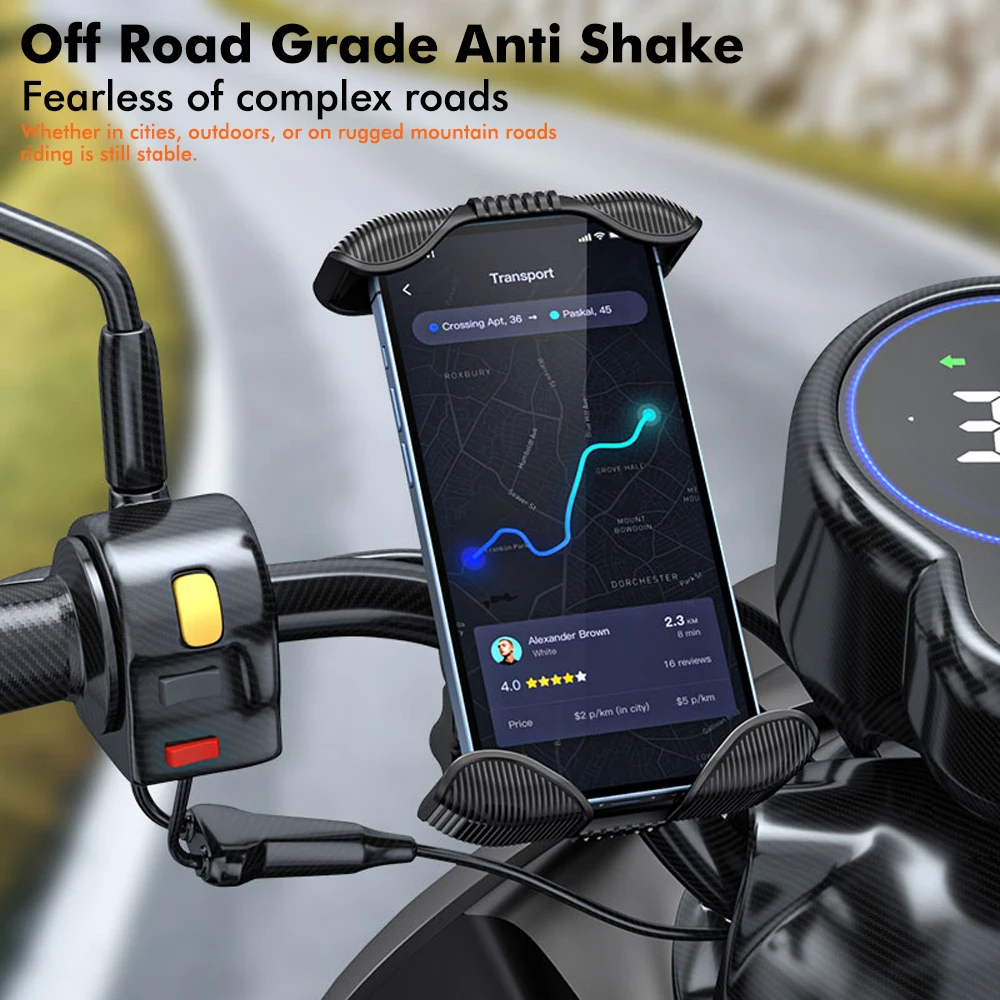 Universal Bike Phone Holder, Shockproof 360° Rotatable Motorcycle Mount with Quick Release for Fall Cycling & Dirt Riding