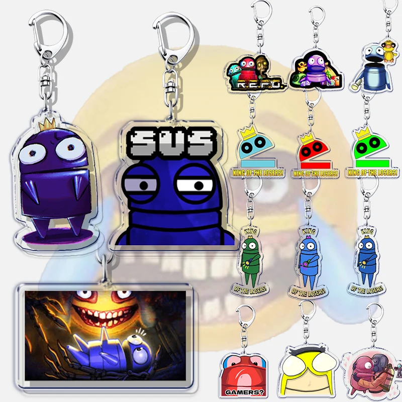 Creative Horrible Gamer Keychains for Accessories Bag Car Key Chain Ring Jewelry Gifts Horror R.E.P.O Inspired Keyring